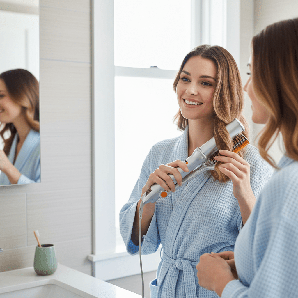 2-in-1 Rotating Hair Brush – Auto-Spin Styling Smoothing & Straightening