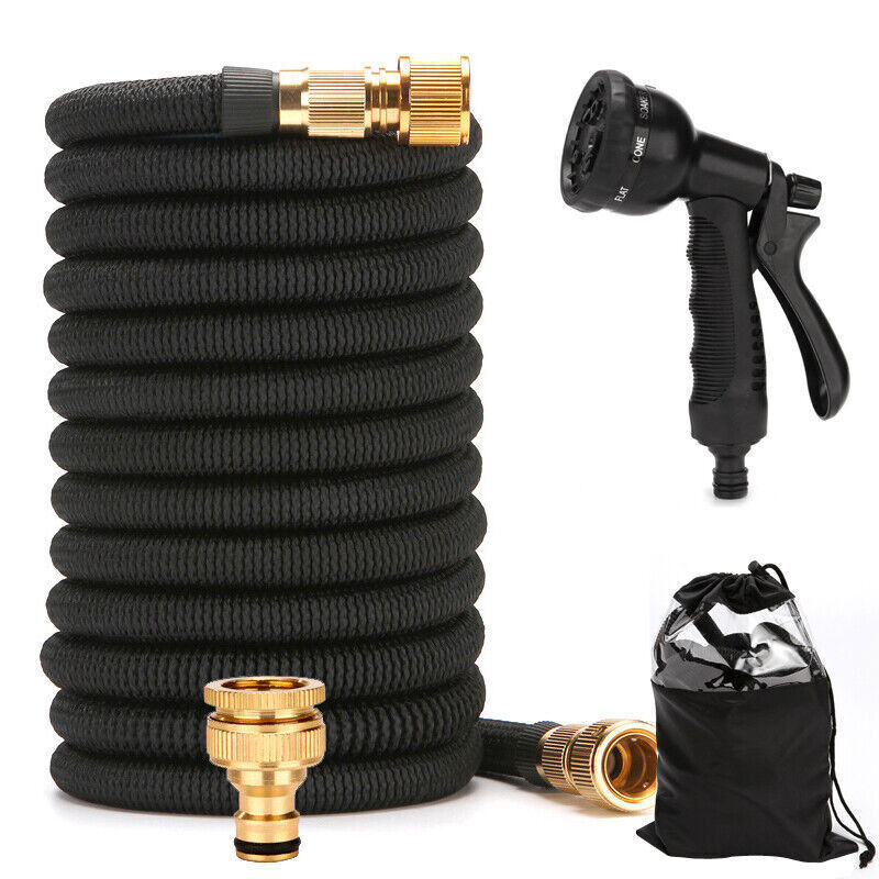 Knot-Free Garden Hose (Includes 8 Spray Nozzle & Storage Bag)