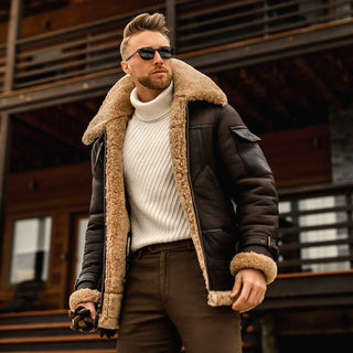 Robert Shearling-Style Aviator Jacket