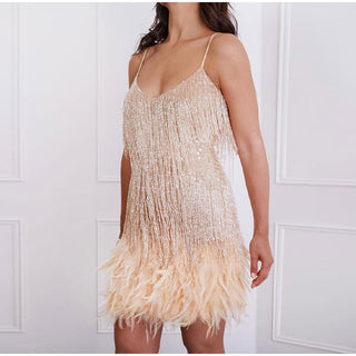 Sequin cocktail dress sleek short evening silhouette | Elmira