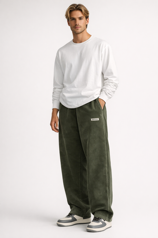 Loose fit straight leg trousers relaxed modern essential | Orsen