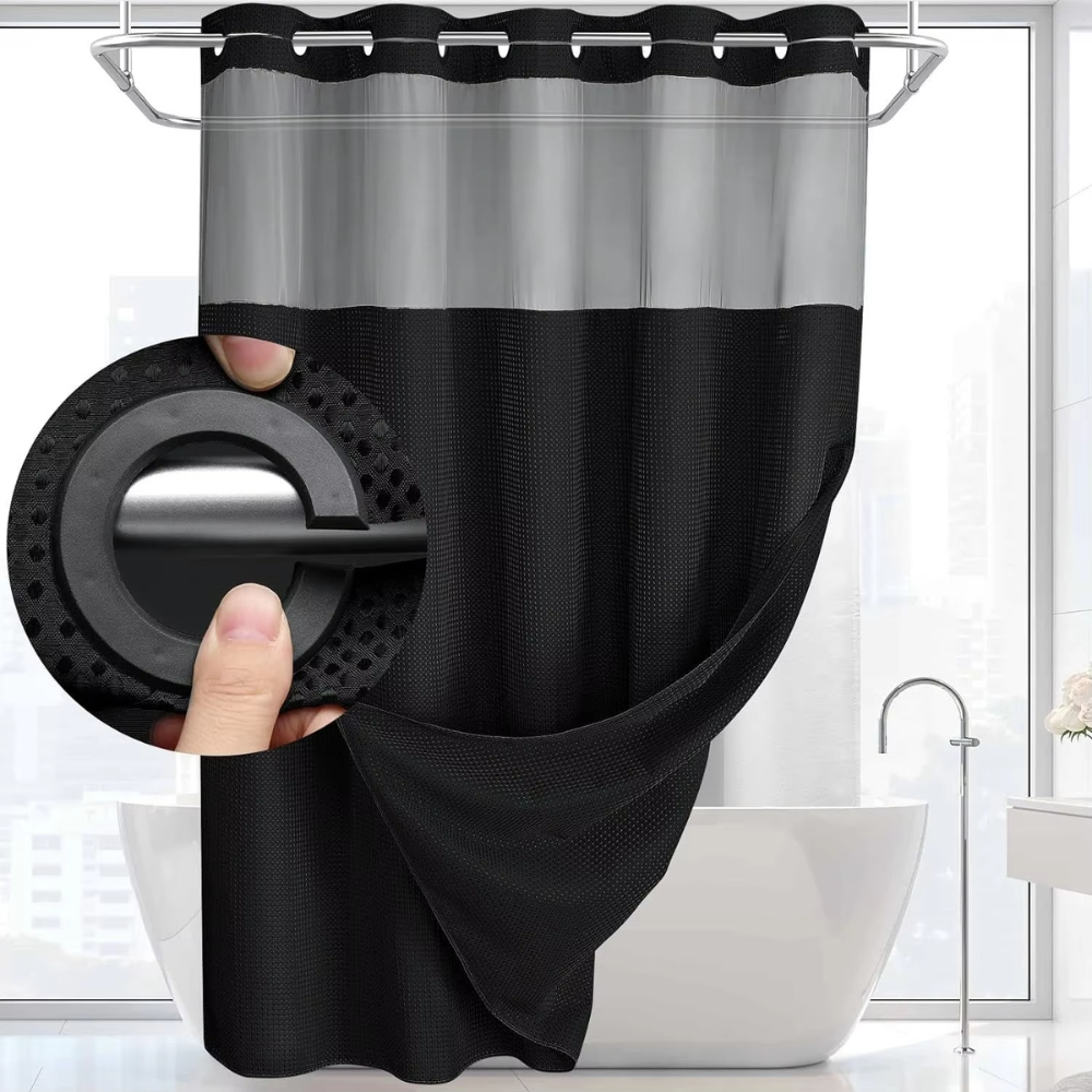 Delux Hookless Shower Curtain