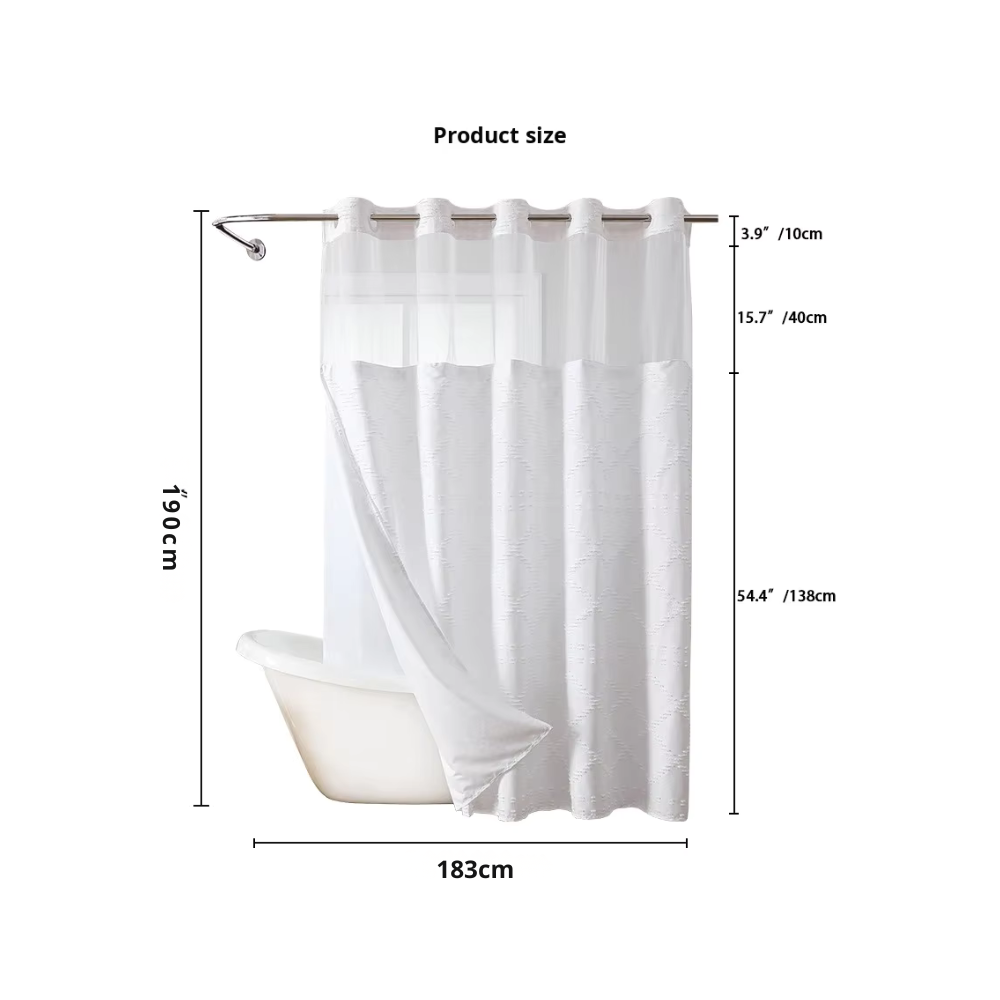 Delux Hookless Shower Curtain