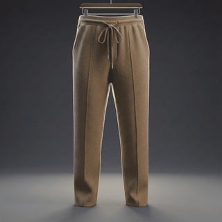 Relaxed trousers with drawstring waist and front seam detail | Cloud