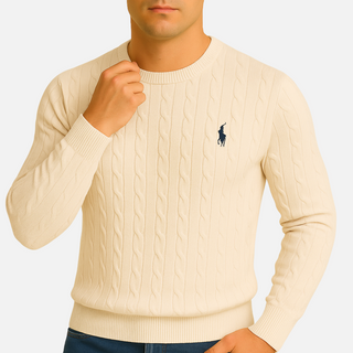 Cable Knit Crew Neck Sweater – Timeless Refined Silhouette | Branton