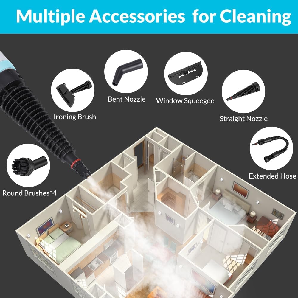 Multi-Surface Steam Cleaner + 12 FREE Attachments