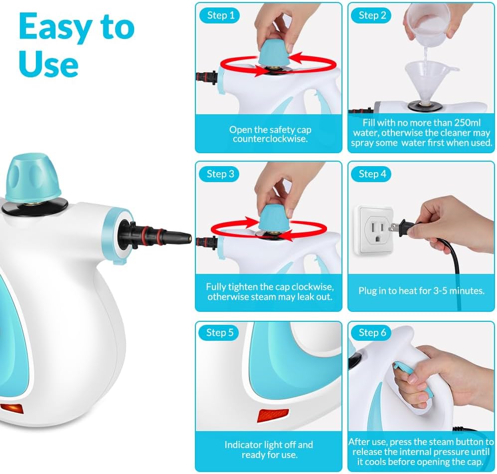 How to use the handheld steam cleaner