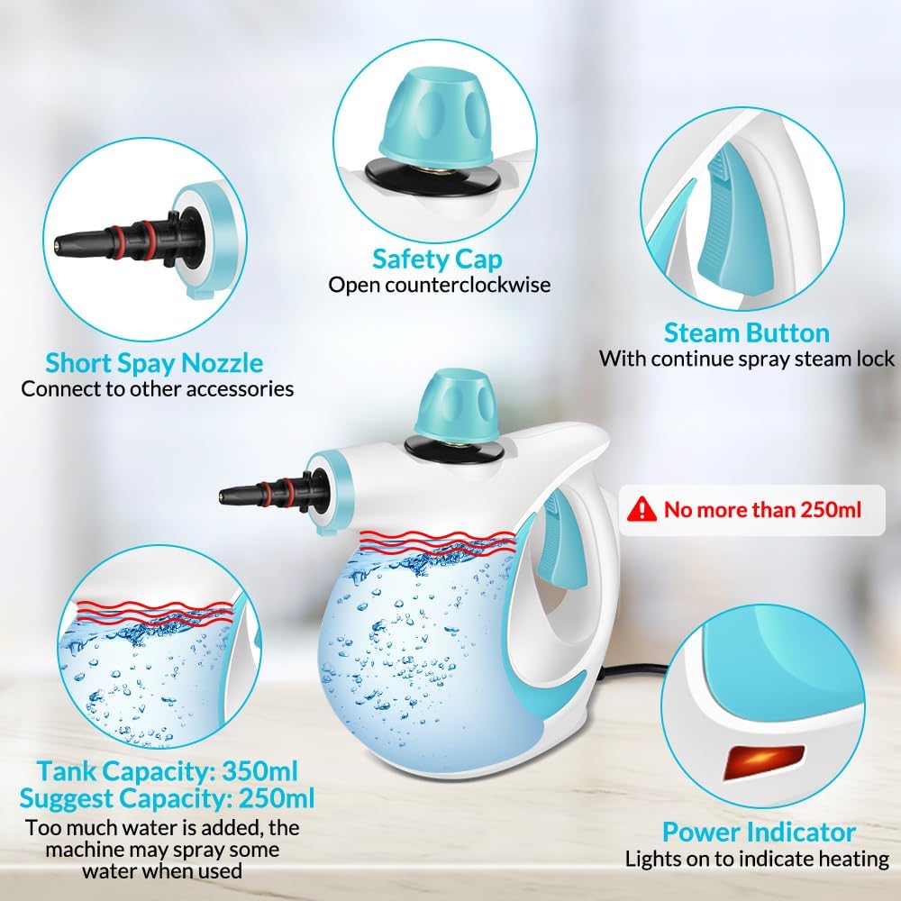 Multi-Surface Steam Cleaner + 12 FREE Attachments