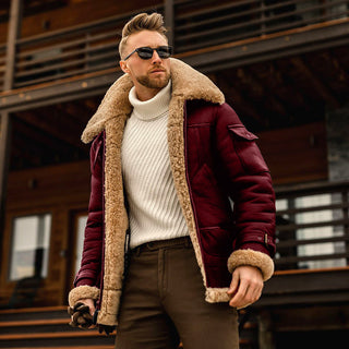 Robert Shearling-Style Aviator Jacket