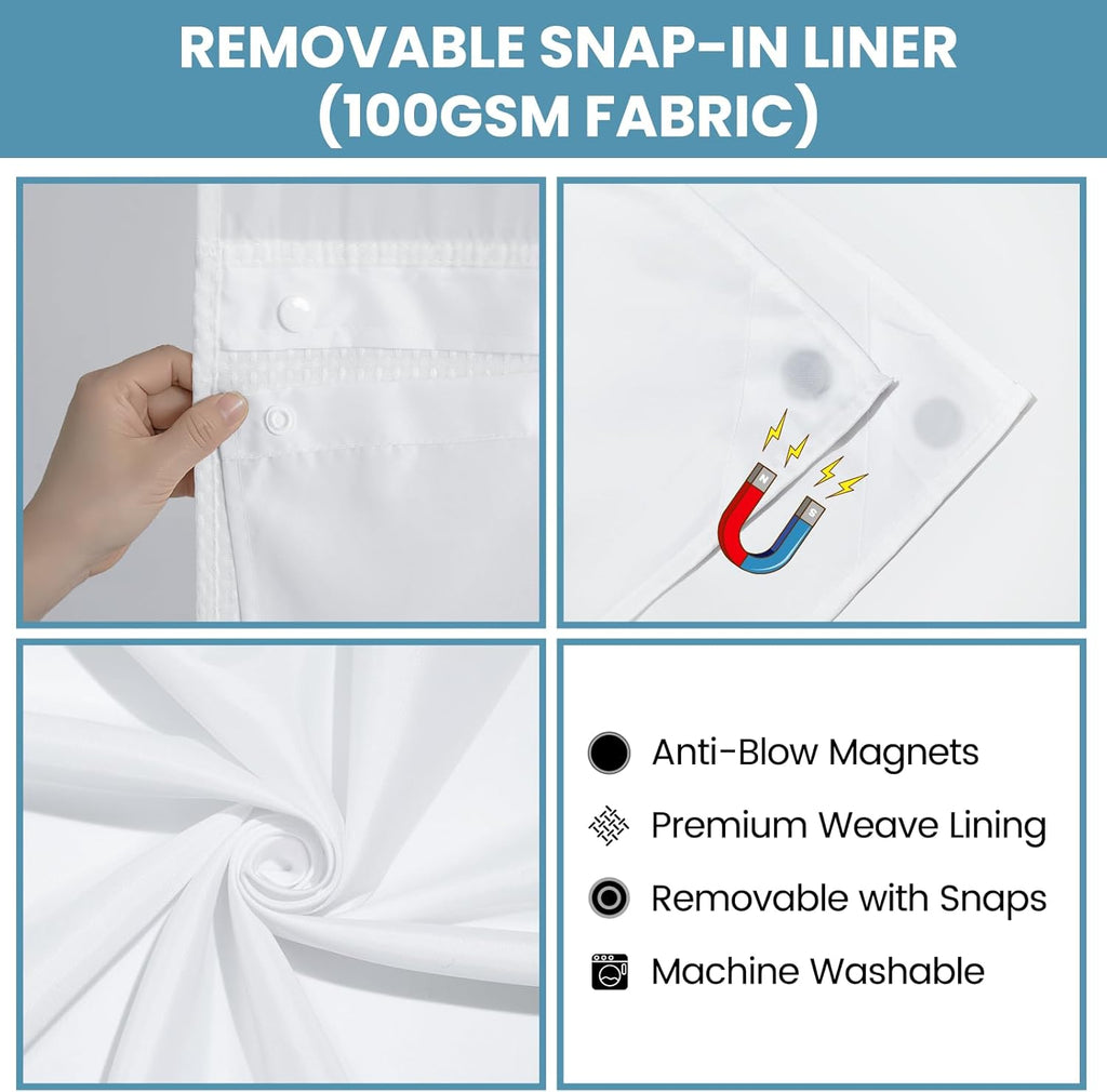 Delux Hookless Shower Curtain