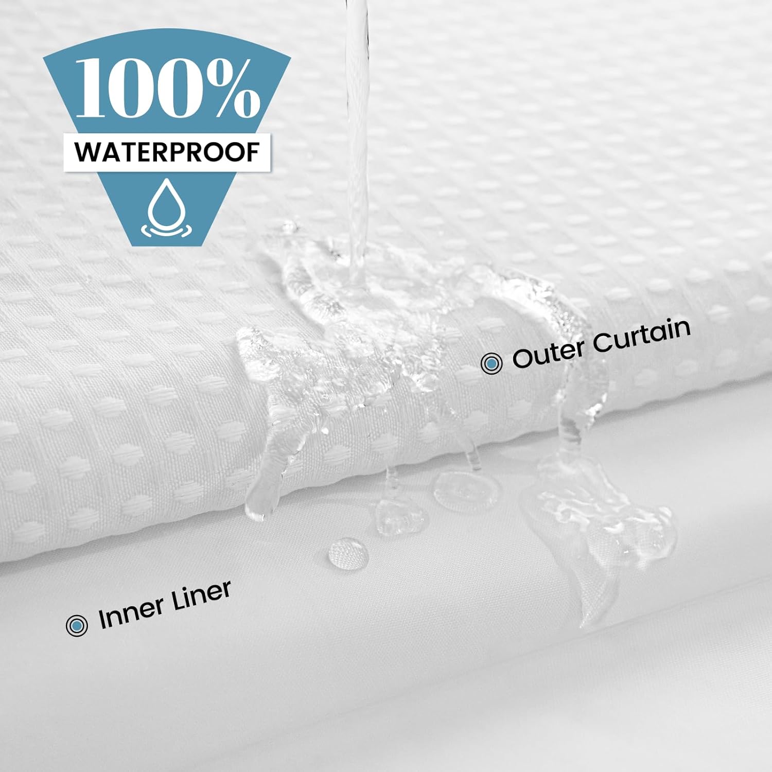 Delux Hookless Shower Curtain