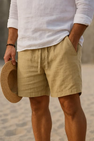 Relaxed summer shorts lightweight breathable tailored style | Loreno
