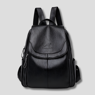 Embossed leather backpack secure structured everyday design | Valmera
