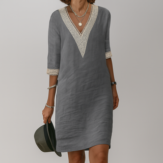 Linen midi summer dress relaxed elegant warm weather style | Linara