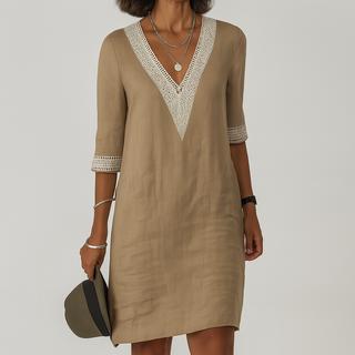 Linen midi summer dress relaxed elegant warm weather style | Linara