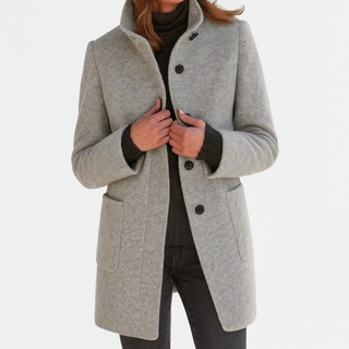 Classic Single-Breasted Winter Coat with Tailored Fit and Structured Collar | Laurent
