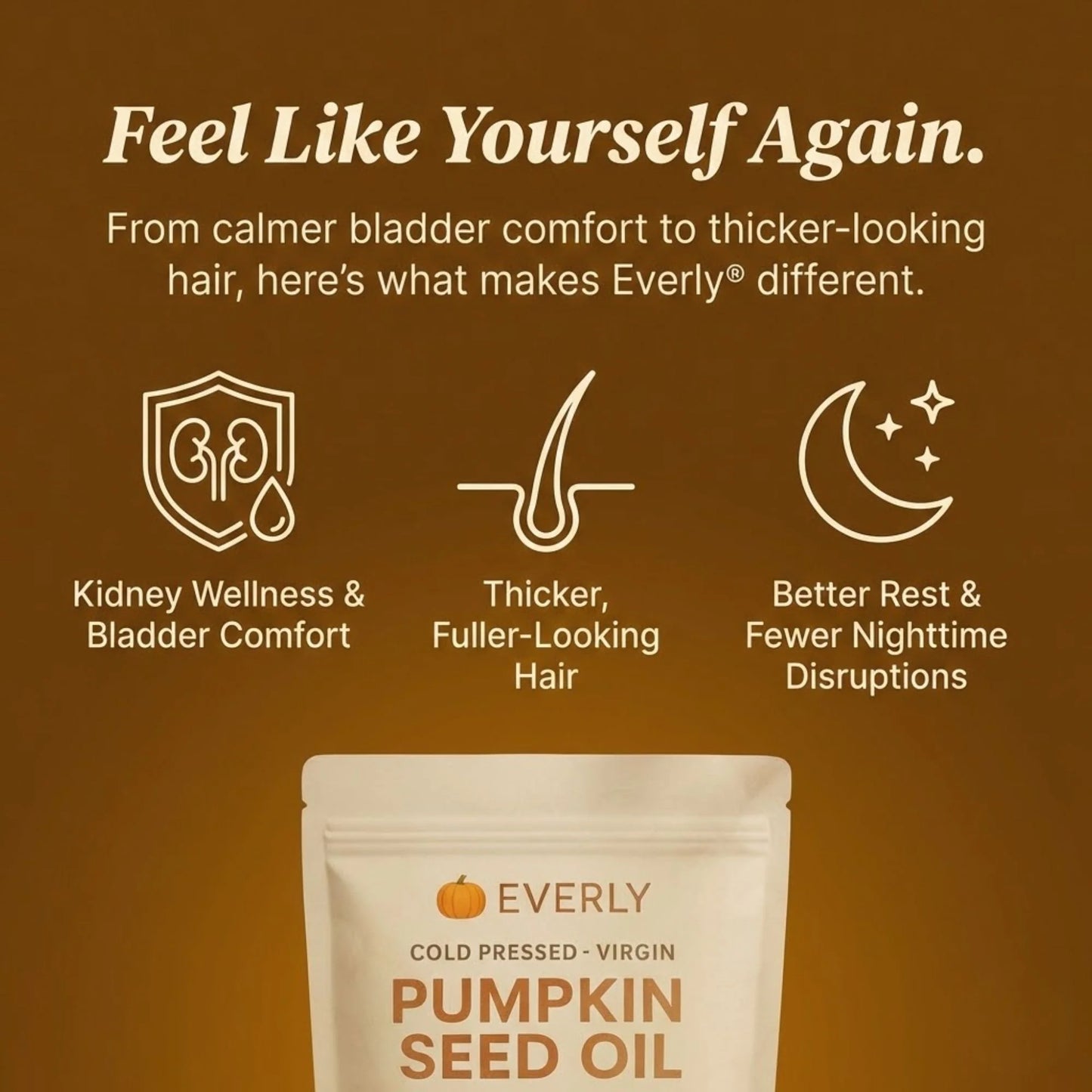 Everly Pumpkin Seed Oil Softgels – Naturally Strengthens Kidney Health and Bladder Comfort from Within