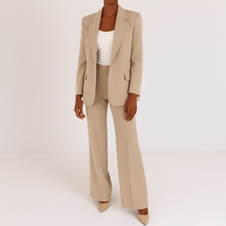 Tailored blazer and trouser suit set with clean structured fit | Valerios