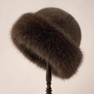 Faux fur winter hat plush rounded elegant design | Ivella