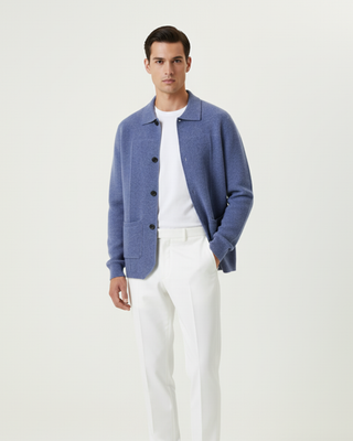 Button-Up Knit Overshirt with Structured Silhouette and Refined Finish | Callen