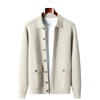 Classic Knit Cardigan Jacket with Refined Fit and Structured Finish | Alaric