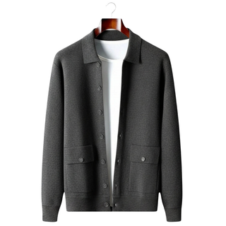 Classic Knit Cardigan Jacket with Refined Fit and Structured Finish | Alaric
