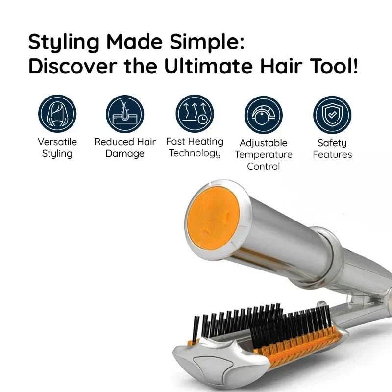 2-in-1 Rotating Hair Brush – Auto-Spin Styling Smoothing & Straightening