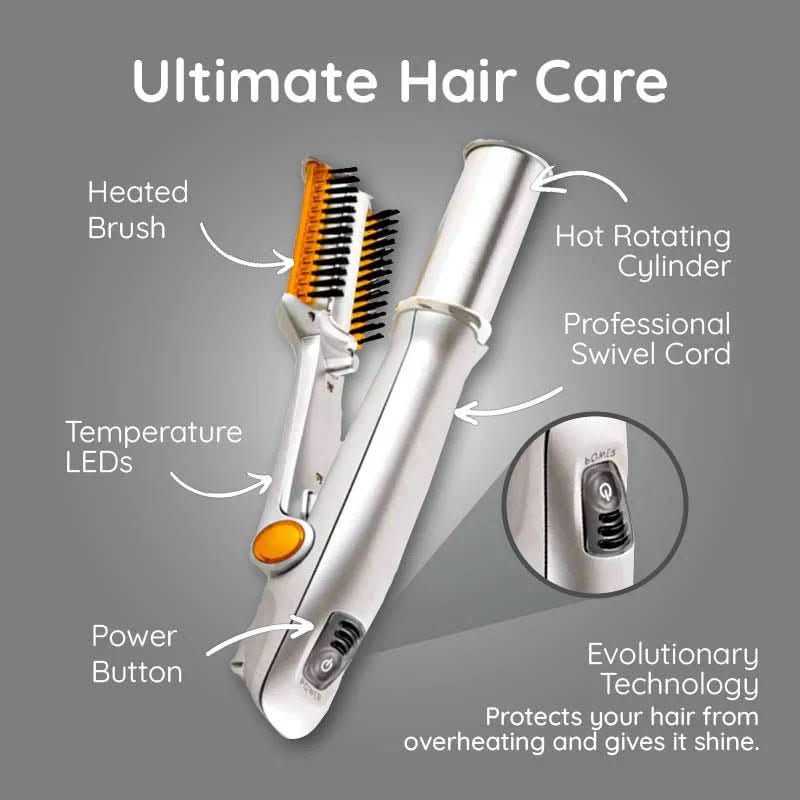 2-in-1 Rotating Hair Brush – Auto-Spin Styling Smoothing & Straightening