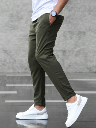 Tapered stretch-fit trousers with drawstring waist | Evermont
