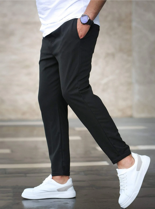 Tapered stretch-fit trousers with drawstring waist | Evermont