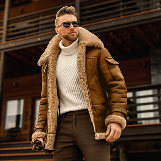 Robert Shearling-Style Aviator Jacket