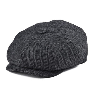 Herringbone baker boy cap classic eight panel design | Hampton