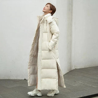Long Quilted Winter Coat with Wind-Resistant Design and Elegant Silhouette | Alina
