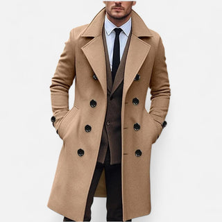 Long Double-Breasted Overcoat with Structured Tailoring and Timeless Silhouette | Valmont
