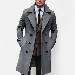 Long Double-Breasted Overcoat with Structured Tailoring and Timeless Silhouette | Valmont