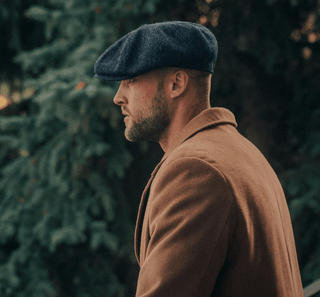 Herringbone baker boy cap classic eight panel design | Hampton