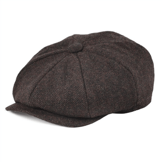 Herringbone baker boy cap classic eight panel design | Hampton