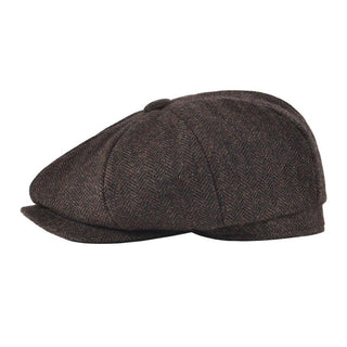 Herringbone baker boy cap classic eight panel design | Hampton