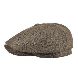 Herringbone baker boy cap classic eight panel design | Hampton
