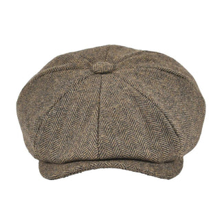 Herringbone baker boy cap classic eight panel design | Hampton