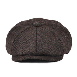 Herringbone baker boy cap classic eight panel design | Hampton