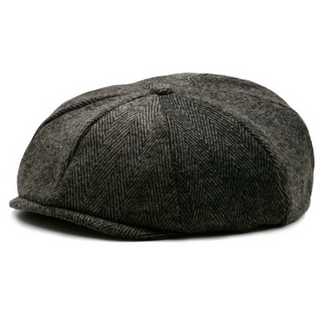 Herringbone baker boy cap classic eight panel design | Hampton