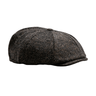 Herringbone baker boy cap classic eight panel design | Hampton