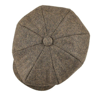 Herringbone baker boy cap classic eight panel design | Hampton