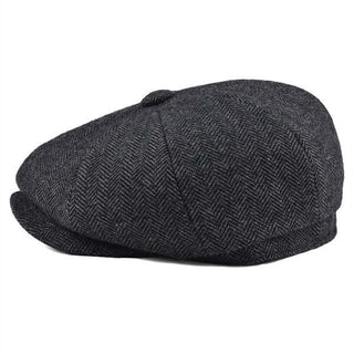 Herringbone baker boy cap classic eight panel design | Hampton