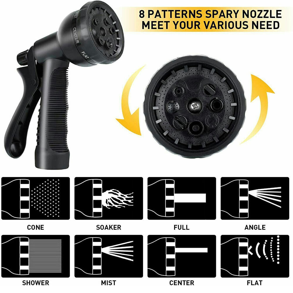 Knot-Free Garden Hose (Includes 8 Spray Nozzle & Storage Bag)